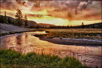Yellowstone stream at sunrise